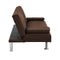 Sofa Bed with Armrest two holders WOOD FRAME, STAINLESS LEG, FUTON BROWN PVC - Supfirm