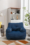 Soft Cotton Linen Fabric Bean Bag Chair Filled With Memory Sponge,Blue - Supfirm