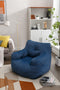 Soft Cotton Linen Fabric Bean Bag Chair Filled With Memory Sponge,Blue - Supfirm