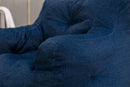 Soft Cotton Linen Fabric Bean Bag Chair Filled With Memory Sponge,Blue - Supfirm