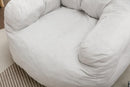 Soft Cotton Linen Fabric Bean Bag Chair Filled With Memory Sponge,Ivory - Supfirm