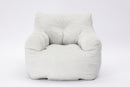 Soft Cotton Linen Fabric Bean Bag Chair Filled With Memory Sponge,Ivory - Supfirm