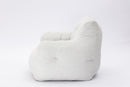 Soft Cotton Linen Fabric Bean Bag Chair Filled With Memory Sponge,Ivory - Supfirm