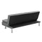 sofa bed with Armrest two holders WOOD FRAME, STAINLESS LEG, FUTON GREY PVC - Supfirm