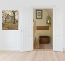 Supfirm "Stone Cottage" by Billy Jacobs, Printed Wall Art on a Wood Picket Fence - Supfirm