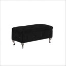 Storage Bench, Flip Top Entryway Bench Seat with Safety Hinge, Storage Chest with Padded Seat, Bed End Stool for Hallway Living Room Bedroom, Supports 250 lb, black Velet - Supfirm