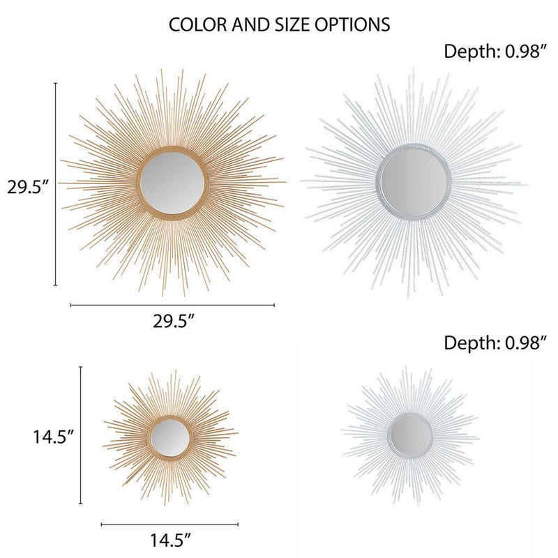 Sunburst Wall Decor Mirror 14.5"D - Supfirm