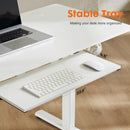 Sweetcrispy Electric Standing Desk with Keyboard Tray Large Ergonomic Computer Desk Home Office Desk,48 x 24 Inches White - Supfirm