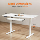 Sweetcrispy Electric Standing Desk with Keyboard Tray Large Ergonomic Computer Desk Home Office Desk,48 x 24 Inches White - Supfirm