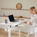 Sweetcrispy Electric Standing Desk with Keyboard Tray Large Ergonomic Computer Desk Home Office Desk,48 x 24 Inches White - Supfirm