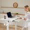 Sweetcrispy Electric Standing Desk with Keyboard Tray Large Ergonomic Computer Desk Home Office Desk,48 x 24 Inches White - Supfirm