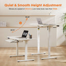 Sweetcrispy Electric Standing Desk with Keyboard Tray Large Ergonomic Computer Desk Home Office Desk,48 x 24 Inches White - Supfirm