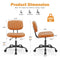 SWEETCRISPY PU Leather Low Back Task Chair Small Home Office Chair with Wheels - Supfirm