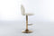 Swivel Bar Stools Seat Chair Set of 2 Modern Adjustable Counter Height Bar Stools, Velvet Upholstered Stool with Tufted High Back & Ring Pull for Kitchen , Chrome Golden Base,Cream - Supfirm