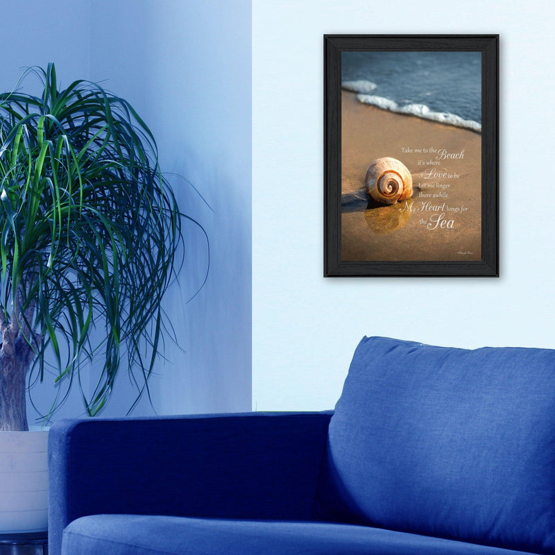 Supfirm "Take Me to the Beach" By Robin-Lee Vieira, Printed Wall Art, Ready To Hang Framed Poster, Black Frame - Supfirm