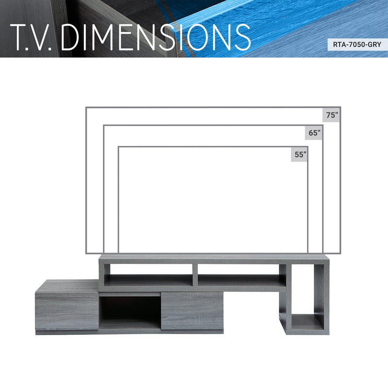 Techni Mobili Adjustable TV Stand Console for TV\'s Up to 65" - Supfirm