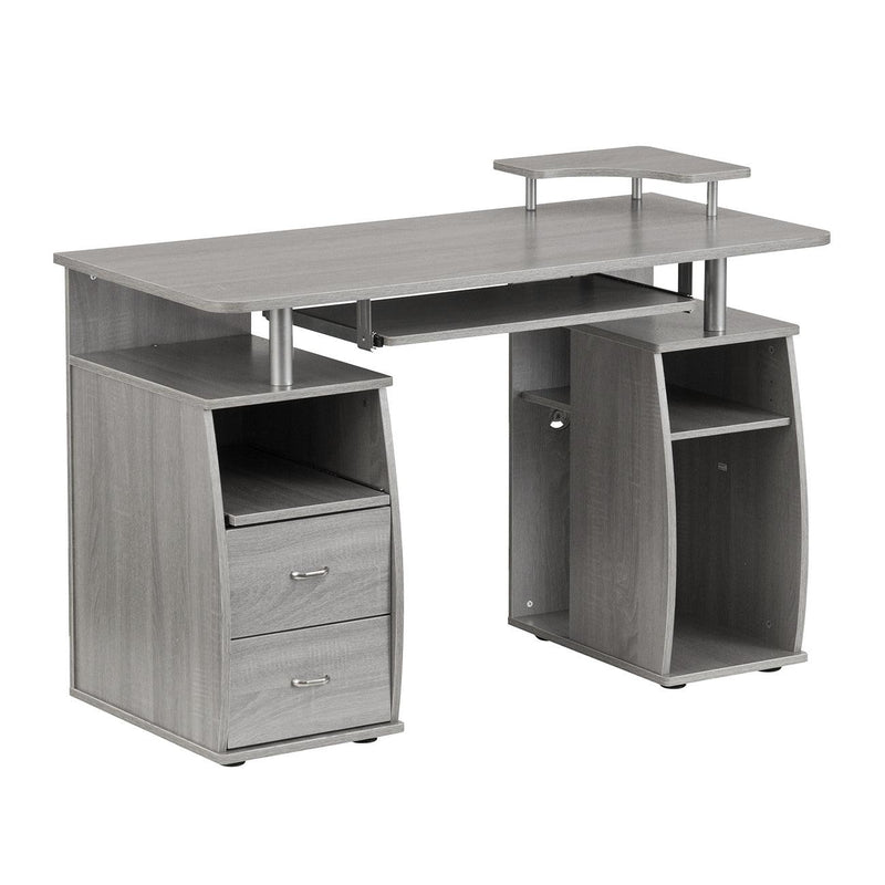 Techni Mobili Complete Computer Workstation Desk With Storage, Grey - Supfirm