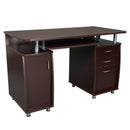 Techni Mobili Complete Workstation Computer Desk with Storage, Chocolate - Supfirm