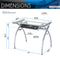 Techni Mobili Contempo Clear Glass Top Computer Desk with Pull Out Keyboard Panel, Clear - Supfirm