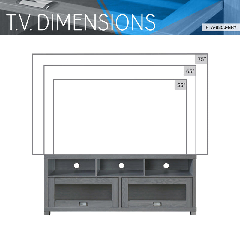 Techni Mobili Durbin TV Stand for TVs up to 75in, Grey - Supfirm