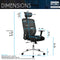 Techni Mobili High Back Executive Mesh Office Chair with Arms, Lumbar Support and Chrome Base, Black - Supfirm