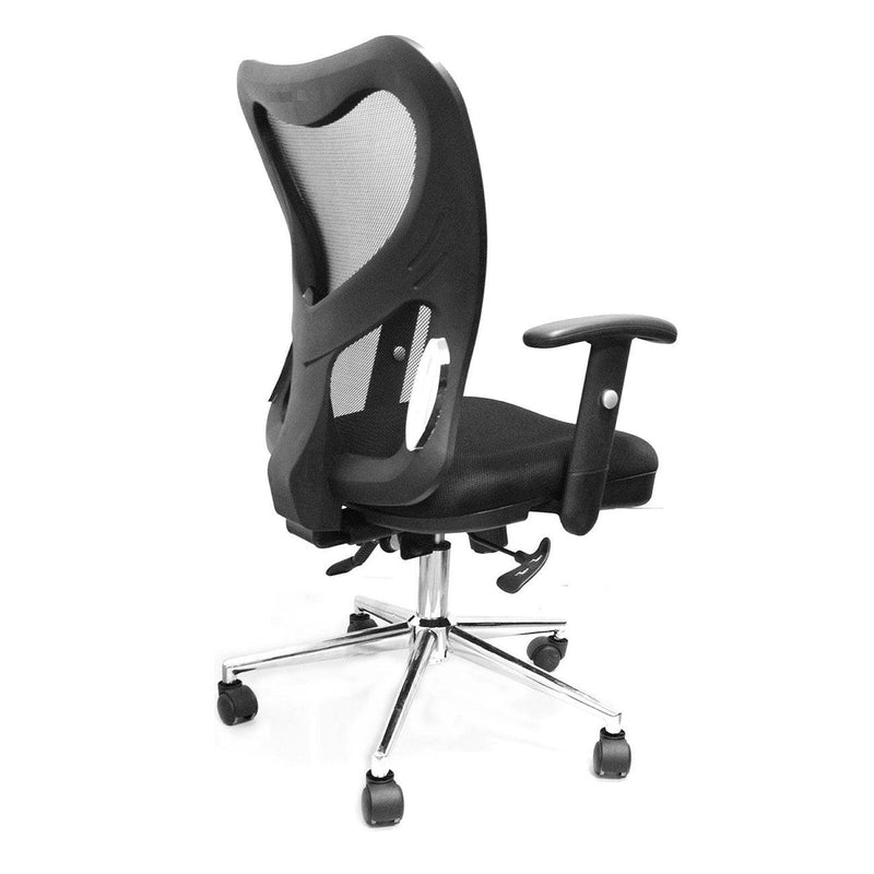 Techni Mobili High Back Mesh Office Chair With Chrome Base, Black - Supfirm