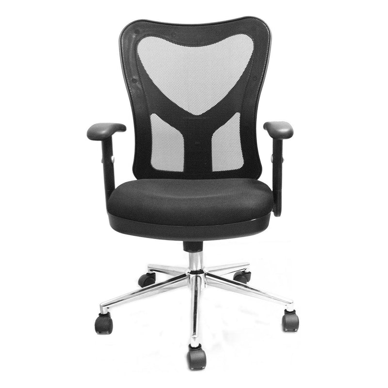 Techni Mobili High Back Mesh Office Chair With Chrome Base, Black - Supfirm