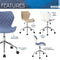 Techni Mobili Modern Height Adjustable Office Task Chair, Blue - Supfirm