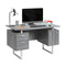 Techni Mobili Modern Office Desk with Storage, Grey - Supfirm