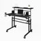 Techni Mobili Rolling Writing Desk with Height Adjustable Desktop and Moveable Shelf, Black - Supfirm