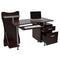 Techni Mobili Stylish Computer Desk with Storage, Chocolate - Supfirm