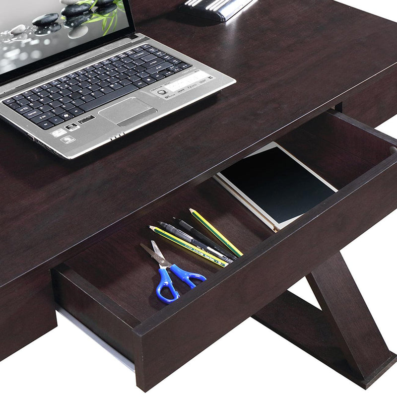 Techni Mobili Trendy Writing Desk with Drawer, Espresso - Supfirm