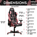 Techni Sport TS-4300 Ergonomic High Back Racer Style PC Gaming Chair, Pink - Supfirm