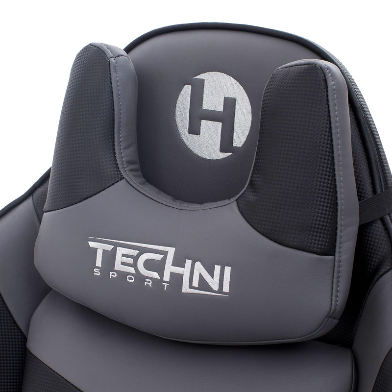 Techni Sport TS-61 Ergonomic High Back Racer Style Video Gaming Chair, Grey/Black - Supfirm