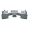 TOPMAX 10-Piece Outdoor Sectional Half Round Patio Rattan Sofa Set, PE Wicker Conversation Furniture Set for Free Combination, Light Gray - Supfirm