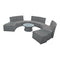 TOPMAX 10-Piece Outdoor Sectional Half Round Patio Rattan Sofa Set, PE Wicker Conversation Furniture Set for Free Combination, Light Gray - Supfirm