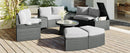 TOPMAX 10-Piece Outdoor Sectional Half Round Patio Rattan Sofa Set, PE Wicker Conversation Furniture Set for Free Combination, Light Gray - Supfirm