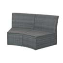 TOPMAX 10-Piece Outdoor Sectional Half Round Patio Rattan Sofa Set, PE Wicker Conversation Furniture Set for Free Combination, Light Gray - Supfirm