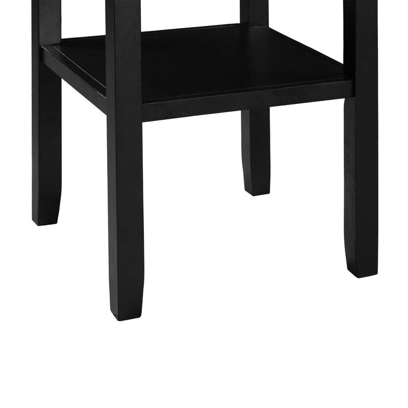 TOPMAX 5 Piece Dining Set with Matching Chairs and Bottom Shelf for Dining Room, Black Chair+Black Table - Supfirm