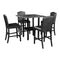 TOPMAX 5 Piece Dining Set with Matching Chairs and Bottom Shelf for Dining Room, Black Chair+Black Table - Supfirm