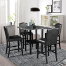 TOPMAX 5 Piece Dining Set with Matching Chairs and Bottom Shelf for Dining Room, Black Chair+Black Table - Supfirm