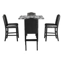 TOPMAX 5 Piece Dining Set with Matching Chairs and Bottom Shelf for Dining Room, Black Chair+Gray Table - Supfirm