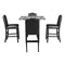 TOPMAX 5 Piece Dining Set with Matching Chairs and Bottom Shelf for Dining Room, Black Chair+Gray Table - Supfirm