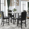 TOPMAX 5 Piece Dining Set with Matching Chairs and Bottom Shelf for Dining Room, Black Chair+Gray Table - Supfirm