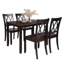 TOPMAX 5-Piece Dining Table Set Home Kitchen Table and Chairs Wood Dining Set, Black+Cherry - Supfirm