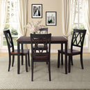 TOPMAX 5-Piece Dining Table Set Home Kitchen Table and Chairs Wood Dining Set, Black+Cherry - Supfirm