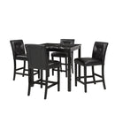 TOPMAX 5-Piece Kitchen Table Set Faux Marble Top Counter Height Dining Table Set with 4 PU Leather-Upholstered Chairs, Black - Supfirm