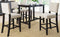 TOPMAX 5 Piece Rustic Wooden Counter Height Dining Table Set with 4 Upholstered Chairs for Small Places, Espresso+ Beige - Supfirm