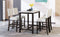 TOPMAX 5 Piece Rustic Wooden Counter Height Dining Table Set with 4 Upholstered Chairs for Small Places, Faux Marble Top+Black Body - Supfirm