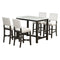 TOPMAX 5 Piece Rustic Wooden Counter Height Dining Table Set with 4 Upholstered Chairs for Small Places, Faux Marble Top+Black Body - Supfirm